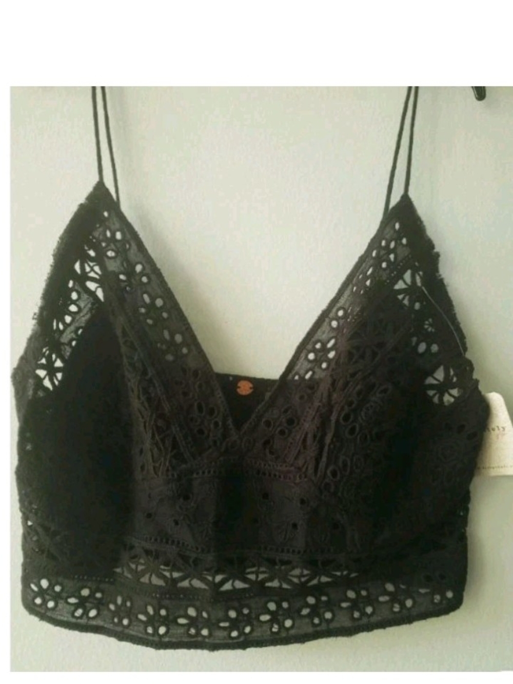 Free People Black Crochet Lace Bralette